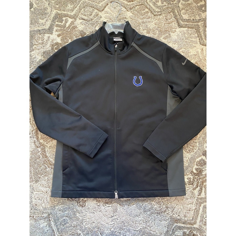 Nike Men's ThermaFit Indianapolis Colts Black Large Full Zip 2 Way Zipper